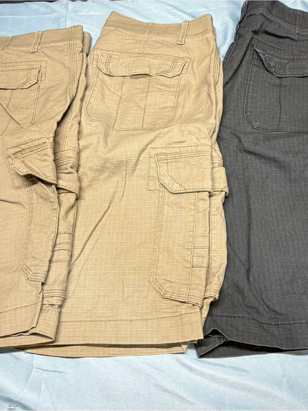 Urban Pipeline Ultra Flex Men's Cargo Shorts - Tan and Charcoal Utility Style